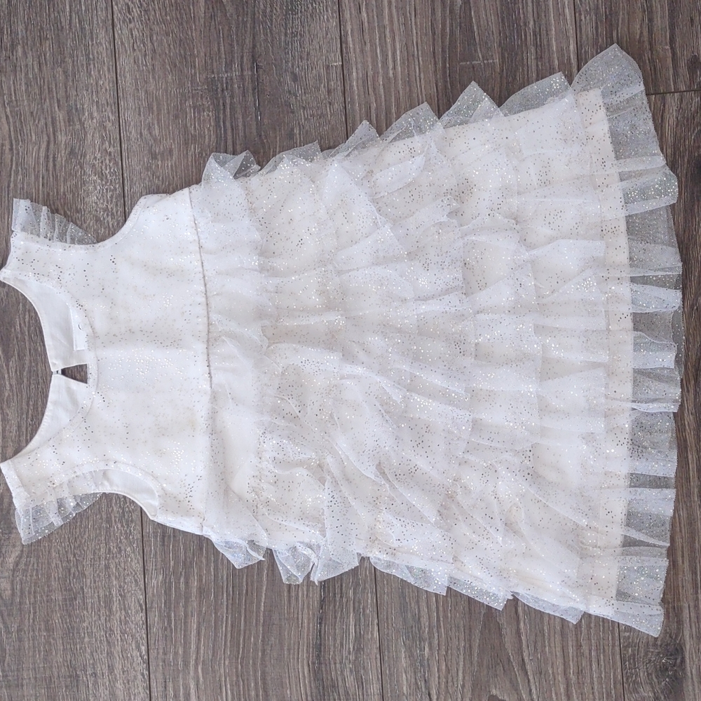 Hanna Andersson white Tull sparkly dress